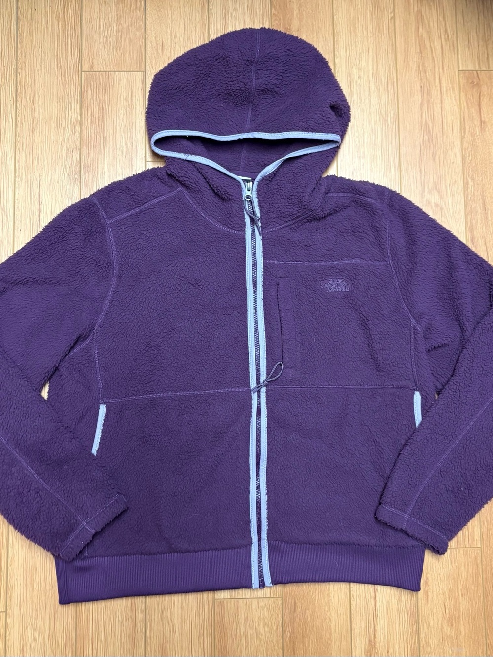 The North Face Purple Hooded Fleece Sherpa Zip Up Sweater
